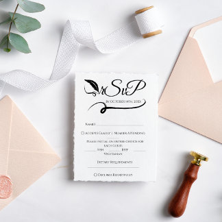 Eleganter Minimalistischer handgeschriebener Hochz RSVP Karte