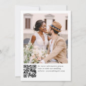 Eleganter Minimalistischer Hochzeitcode eines Foto Save The Date (Rückseite)
