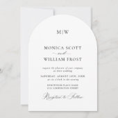 Eleganter Minimalistischer Hochzeitsbogen-Foto QR- Einladung (Vorderseite)