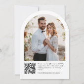 Eleganter Minimalistischer Hochzeitsbogen-Foto QR- Einladung (Rückseite)
