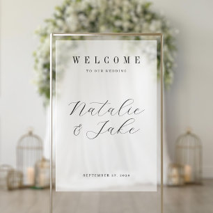 Eleganter Minimalistischer Hochzeitsempfang Acrylschild