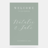 Eleganter Minimalistischer Hochzeitsempfang Acrylschild (Vorderseite)