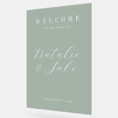 Eleganter Minimalistischer Hochzeitsempfang Acrylschild (Winkel)