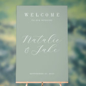 Eleganter Minimalistischer Hochzeitsempfang Acrylschild (Neutral)