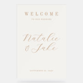 Eleganter Minimalistischer Hochzeitsempfang Acrylschild (Vorderseite)