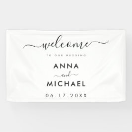 Eleganter Minimalistischer Hochzeitsempfang Banner