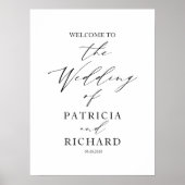 Eleganter Minimalistischer Hochzeitsempfang Poster (Vorne)