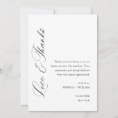 Eleganter Minimalistischer Hochzeitsstichtag-Foto Dankeskarte (Vorderseite)