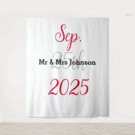 Eleganter Minimalistischer Hochzeitstag Wandteppich