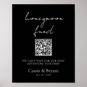 Eleganter Minimalistischer Honeymoon Fund Wedding Poster
