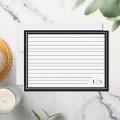Eleganter Minimalistischer Initials Monogram-Ruled Mitteilungskarte