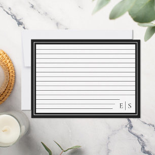 Eleganter Minimalistischer Initials Monogram-Ruled Mitteilungskarte