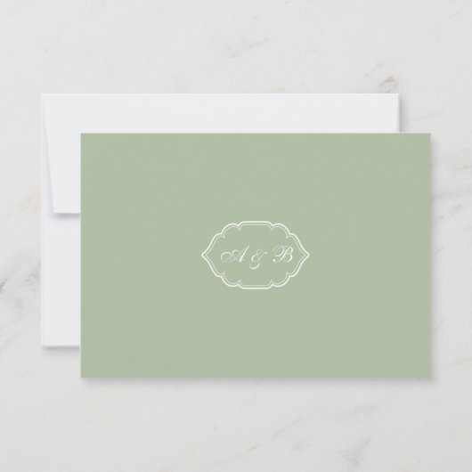 Eleganter minimalistischer islamischer Hochzeitsta RSVP Karte (Rückseite)