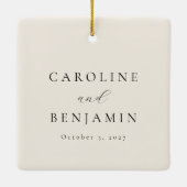 Eleganter Minimalistischer Ivory-Creme-Individuell Keramikornament (Rückseite)