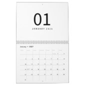 Eleganter minimalistischer Kalender 2026 (Jan 2027)