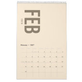Eleganter minimalistischer Kalender 2026 (Feb 2027)