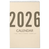 Eleganter minimalistischer Kalender 2026 (Titelbild)