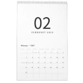 Eleganter minimalistischer Kalender 2026 (Feb 2027)