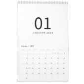 Eleganter minimalistischer Kalender 2026 (Jan 2027)