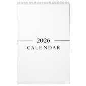 Eleganter minimalistischer Kalender 2026 (Titelbild)