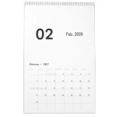 Eleganter minimalistischer Kalender 2026 (Feb 2027)