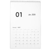 Eleganter minimalistischer Kalender 2026 (Jan 2027)