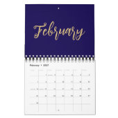 Eleganter minimalistischer Kalender 2026 – blau & (Feb 2027)
