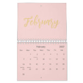 Eleganter minimalistischer Kalender 2026 – Rosé & (Feb 2027)