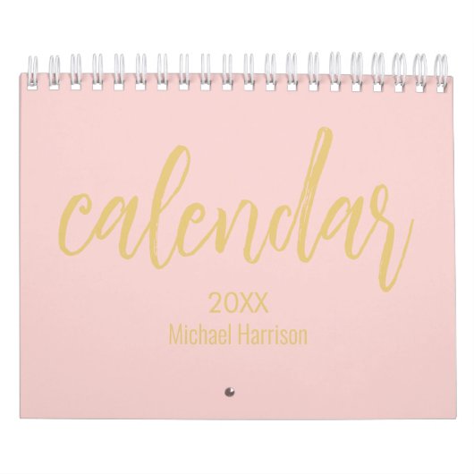 Eleganter minimalistischer Kalender 2026 – Rosé & (Titelbild)