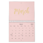 Eleganter minimalistischer Kalender 2026 – Rosé & (Mär 2027)
