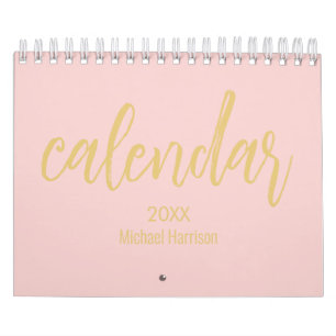 Eleganter minimalistischer Kalender 2026 – Rosé & 