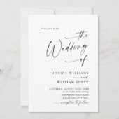 Eleganter Minimalistischer Kalligrafie-QR-Code Einladung (Vorderseite)