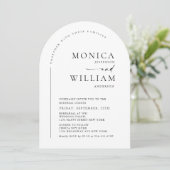 Eleganter Minimalistischer Kalligrafie-QR-Code Einladung (Stehend Vorderseite)