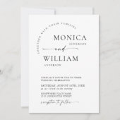 Eleganter Minimalistischer Kalligrafie-QR-Code Einladung (Vorderseite)