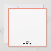 Eleganter Minimalistischer Korallengrenzname Schwa Mitteilungskarte (Rückseite)