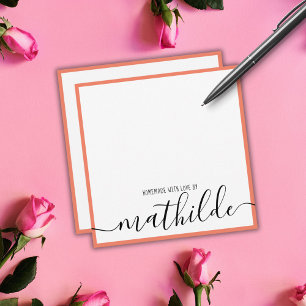 Eleganter minimalistischer Korallenrand schwarzer Mitteilungskarte