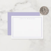 Eleganter Minimalistischer Lavender Two Border Mitteilungskarte (Vorderseite/Rückseite Beispiel)