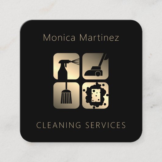 Eleganter minimalistischer Luxus  Quadratische Visitenkarte (Vorderseite)