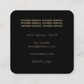 Eleganter minimalistischer Luxus  Quadratische Visitenkarte (Rückseite)