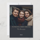 Eleganter Minimalistischer Marinekranz Feiertagskarte (Rückseite)