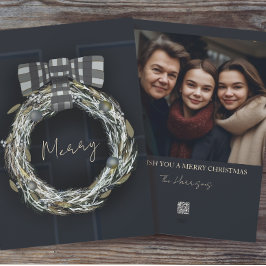 Eleganter Minimalistischer Marinekranz Feiertagskarte