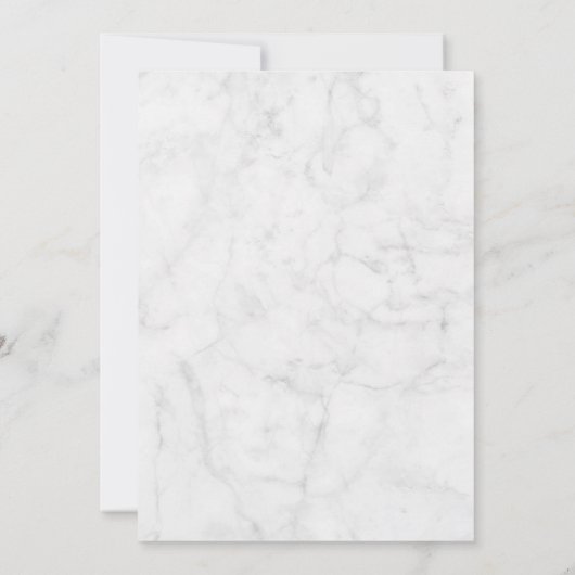Eleganter Minimalistischer Marmor Weiß Grau Einladung (Rückseite)