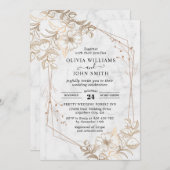 Eleganter Minimalistischer Marmor Weiß Gray M002 Einladung (Vorne/Hinten)