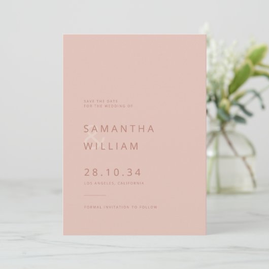 Eleganter minimalistischer Mix und zeitgemäße Hoch Save The Date (Stehend Vorderseite)