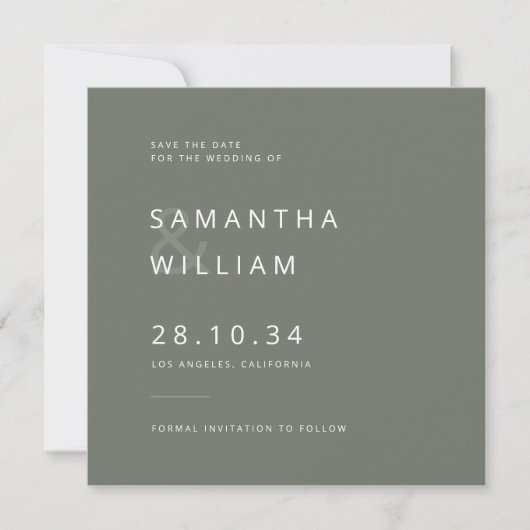 Eleganter minimalistischer Mix und zeitgemäße Hoch Save The Date (Vorderseite)