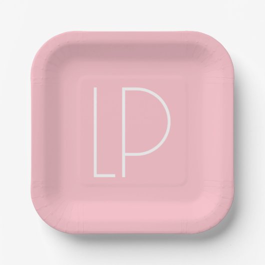 Eleganter minimalistischer moderner Anfangsbuchsta Pappteller (Vorderseite)