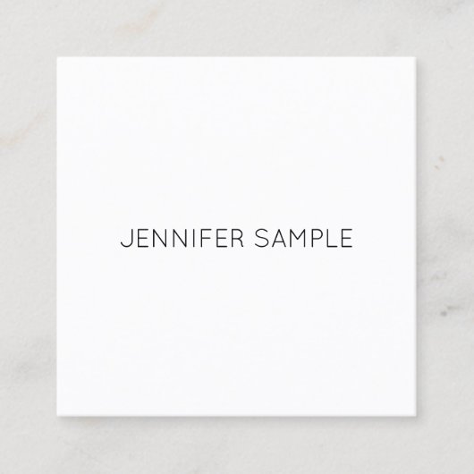 Eleganter Minimalistischer moderner einfacher Quadratische Visitenkarte (Vorderseite)