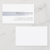 Eleganter Minimalistischer Moderner Silber Berufli Visitenkarte (Vorne/Hinten)