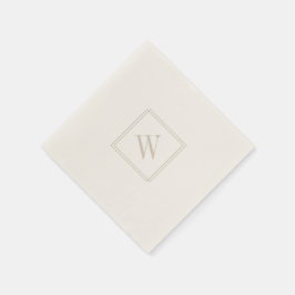 Eleganter Minimalistischer Monogram Beige Wedding  Serviette