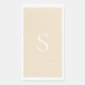 Eleganter Minimalistischer Monogram Champagne & Wh Serviette (Vorderseite)